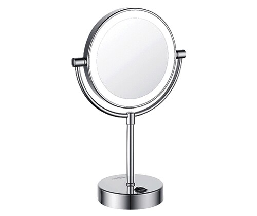 K-1005 Double-sided mirror with LED illumination, normal and 3x magnification wassekraft