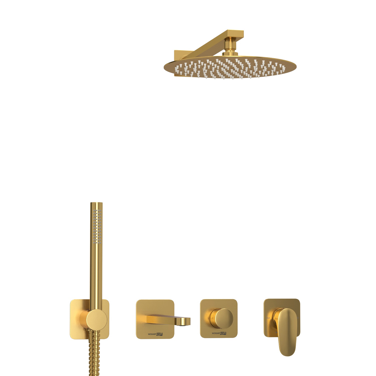 A3651.283.284.180.259.285.194.286 Built-in bath set with overhead shower head, shower head and spout