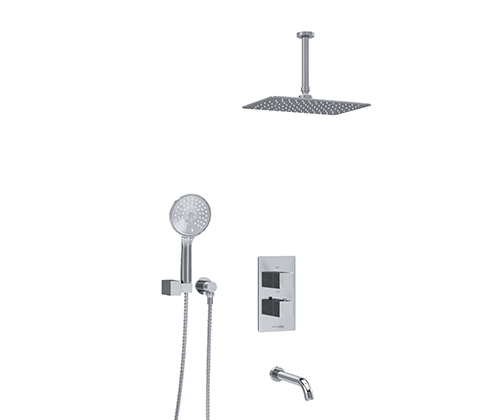 A171568 Thermo Built-in bath set with overhead shower head, shower head and spout