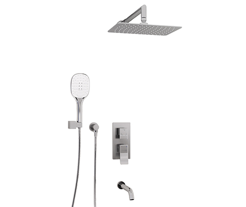 A171619 Built-in bath set with overhead shower head, shower head and spout