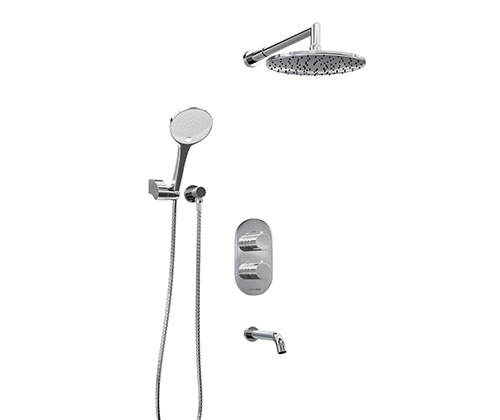 A174819 Thermo Built-in bath set with overhead shower head, shower head and spout