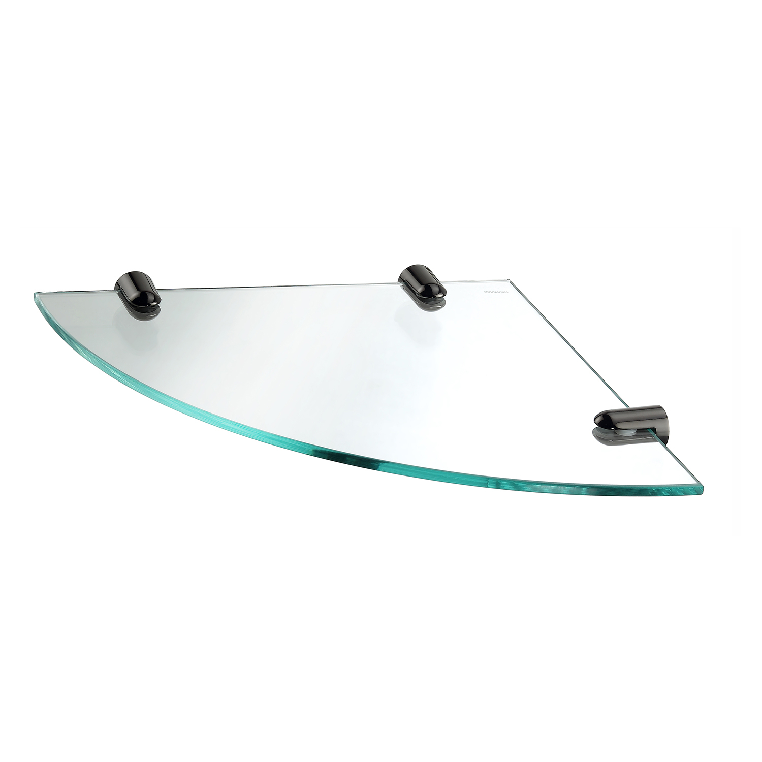 K-533POLISHED BLACK Corner glass shelf