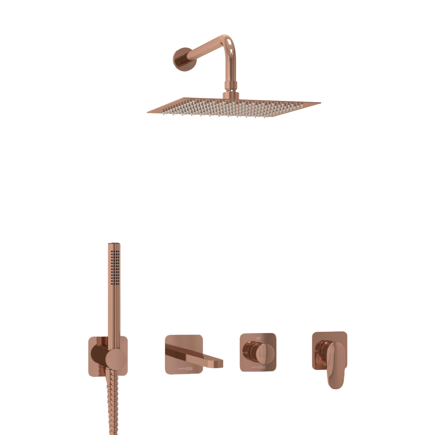 A7751.288.289.338.329.290.292.291 Built-in bath set with overhead shower head, shower head and spout