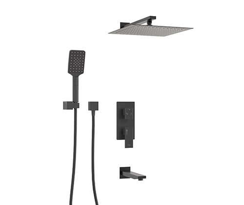 A172071 Built-in bath set with overhead shower head, shower head and spout