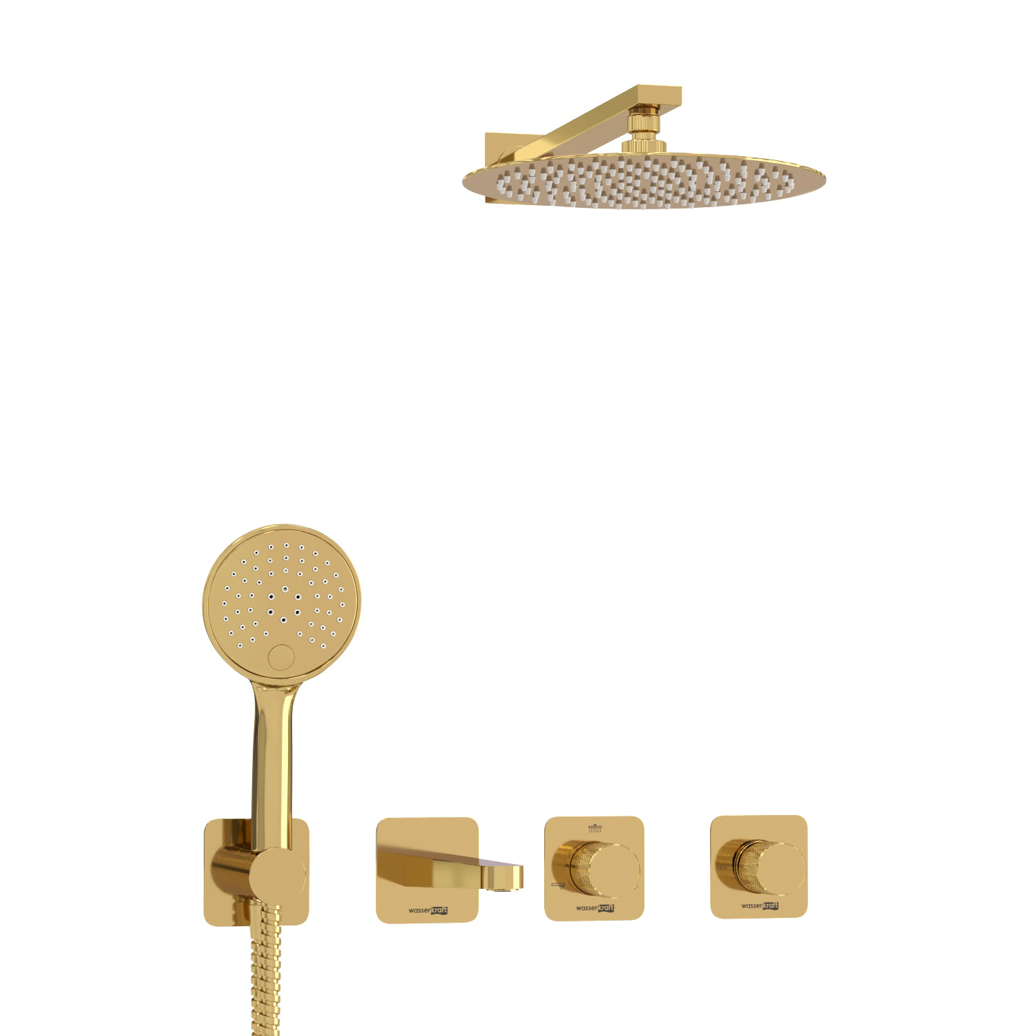 A7651.304.305.183.208.280.197.207 Built-in bath set with overhead shower head, shower head and spout