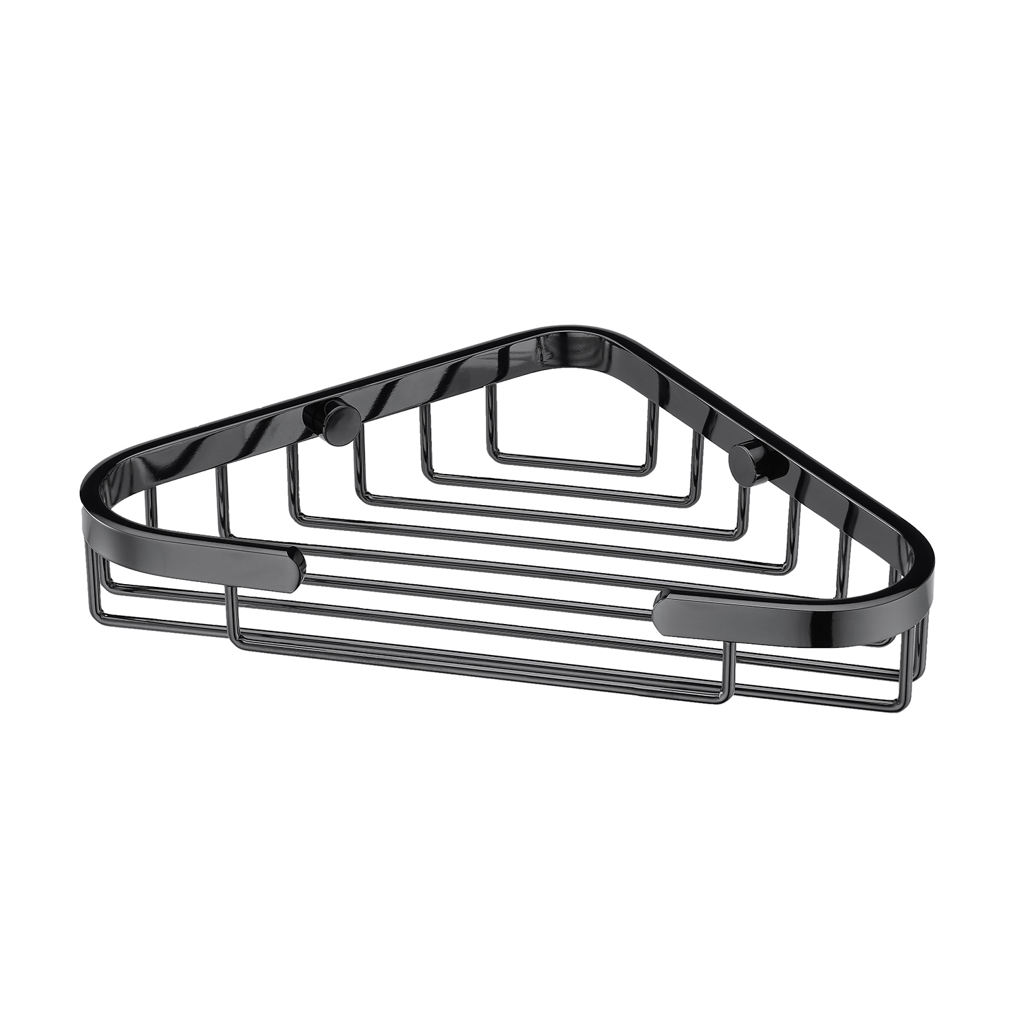 K-733POLISHED BLACK Corner metal shelf