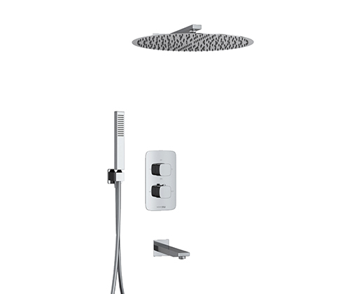 A178644 Built-in bath set with overhead shower head, shower head and spout
