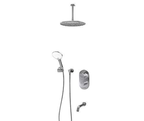 A174868 Thermo Built-in bath set with overhead shower head, shower head and spout