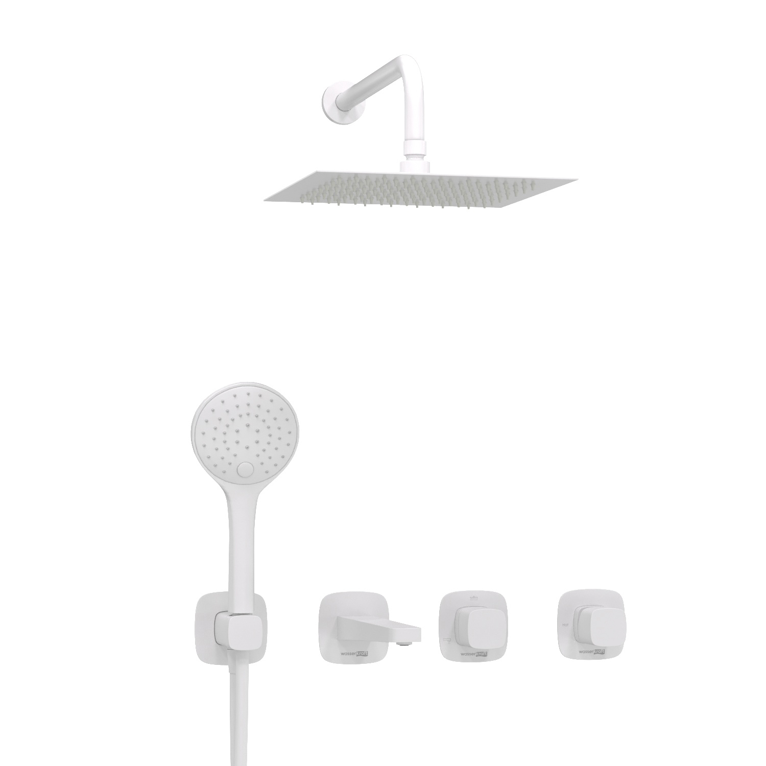 A9551.267.316.146.254.328.156.155 Built-in bath set with overhead shower head, shower head and spout