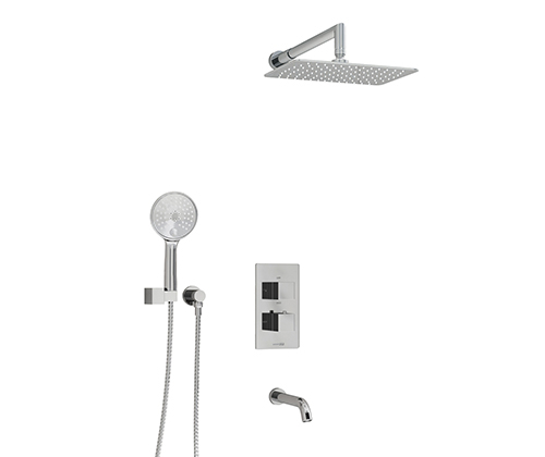 A171519 Thermo Built-in bath set with overhead shower head, shower head and spout