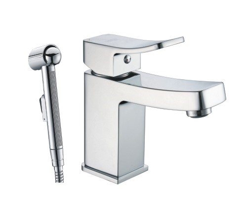 Aller 1068 Single-lever washbasin mixer with bidet spray