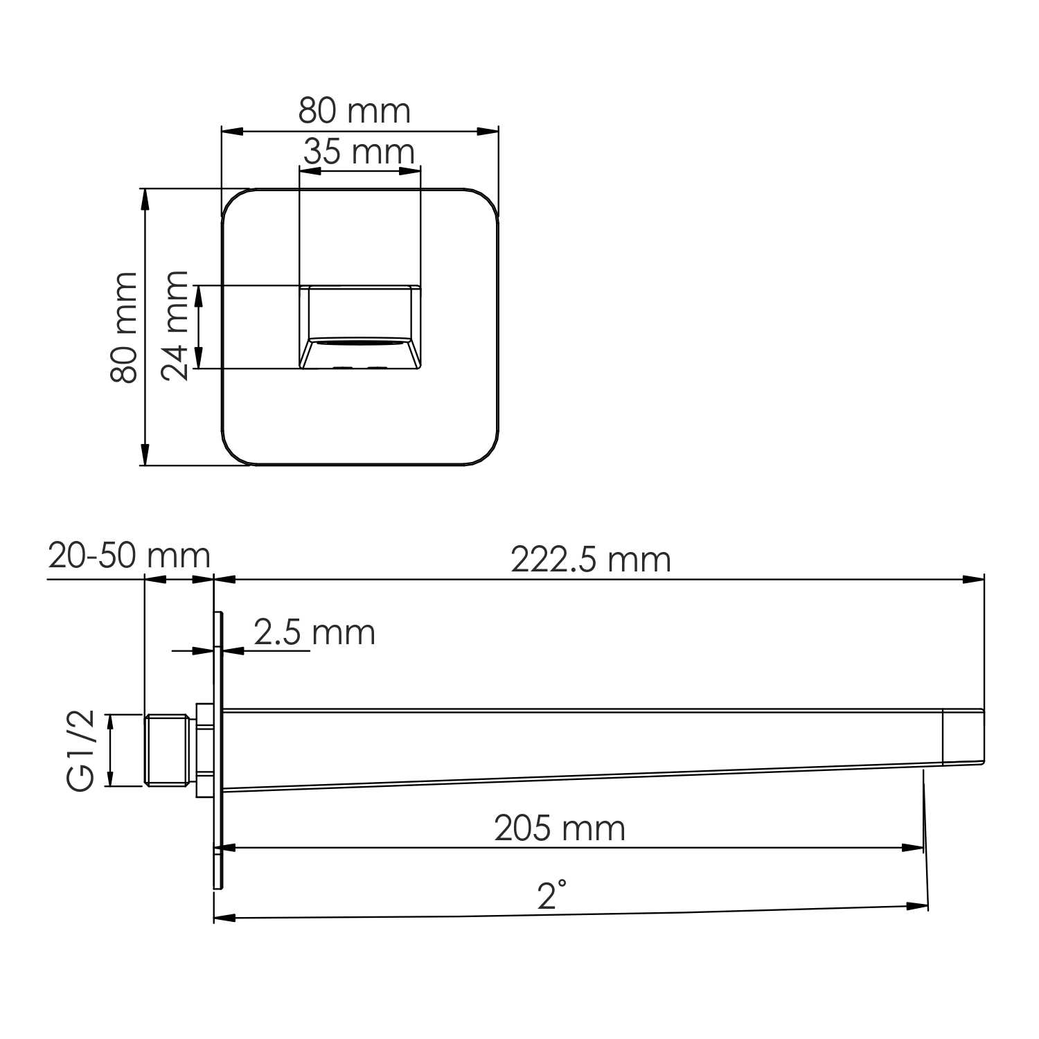 A5251.300.301.219.258.302.242.217 Built-in bath set with overhead shower head, shower head and spout
